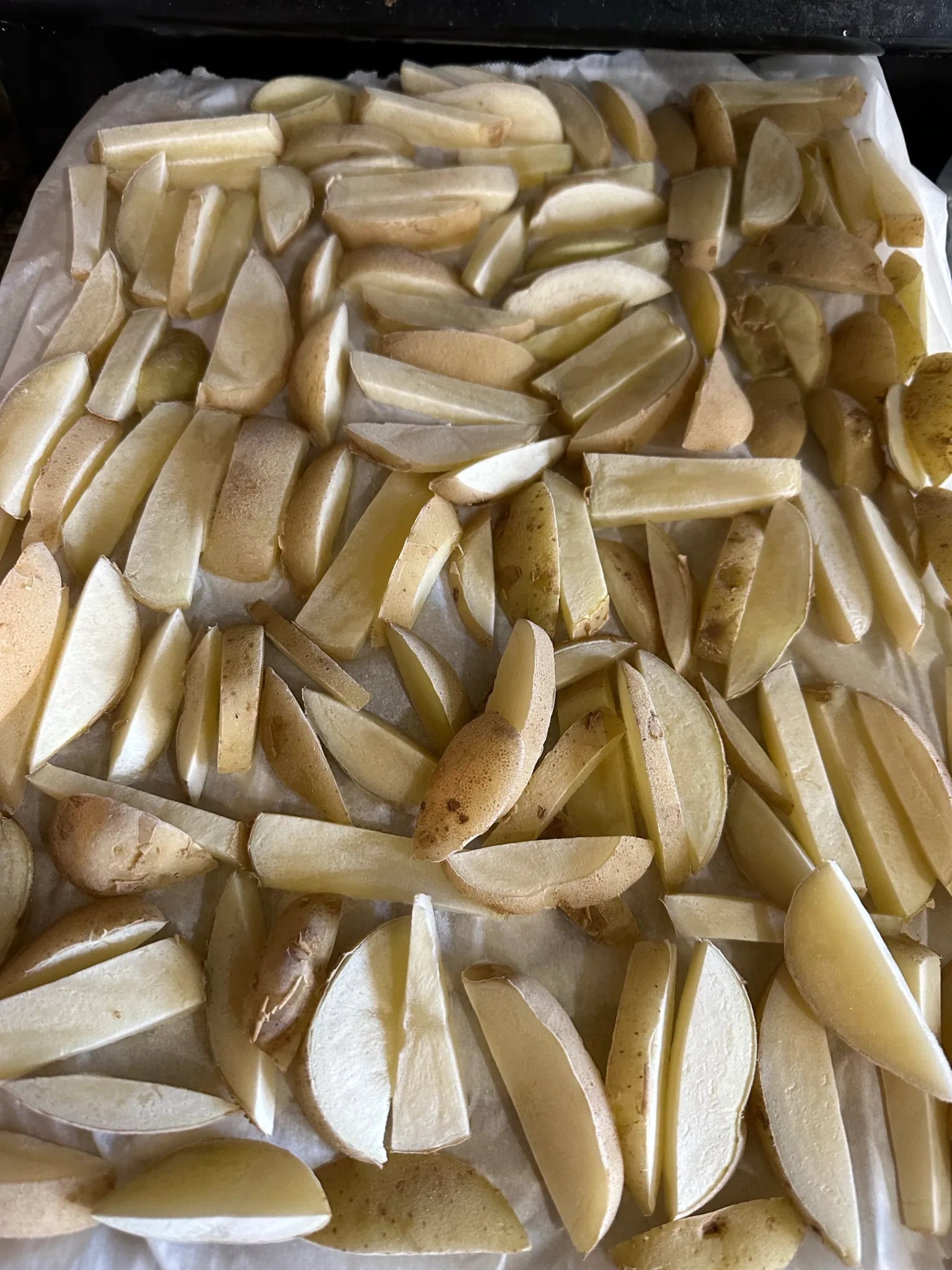 Fresh homemade French fries in the freezer!