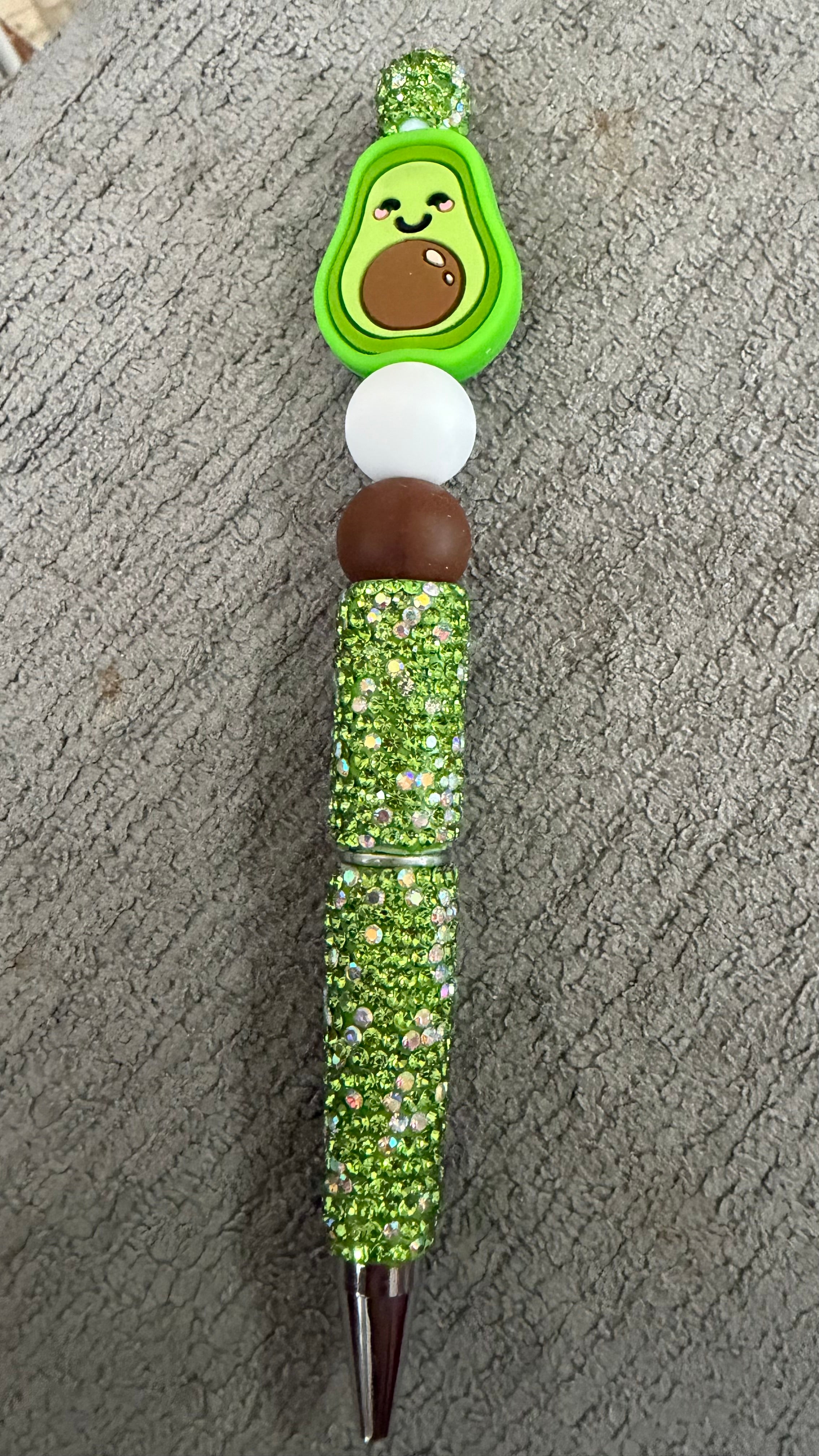 Avocado rhinestone pen