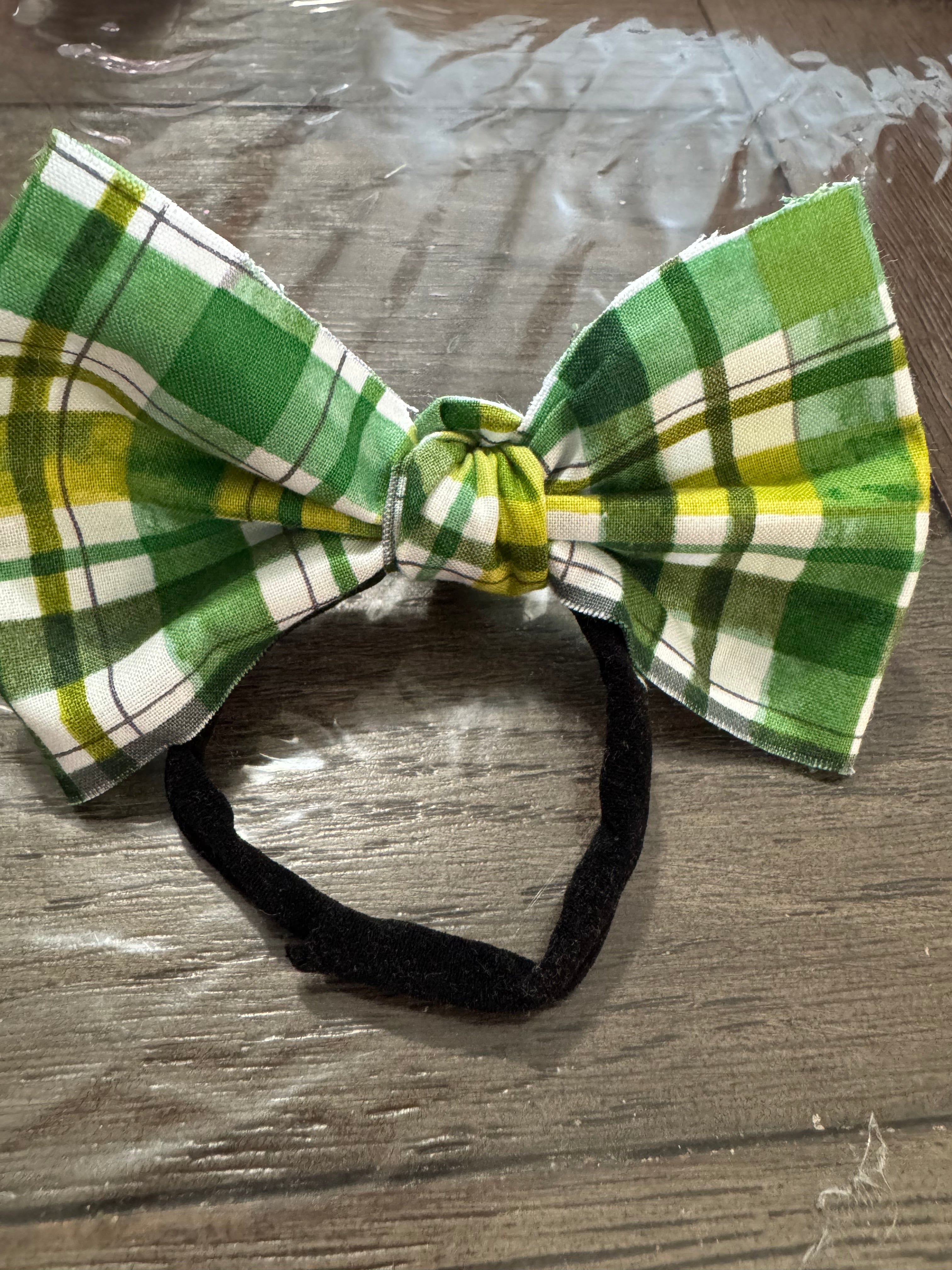 St pattys plaid headband