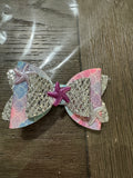Pastel starfish straw topper bow