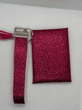Pink glitter wristlet/card wallet set