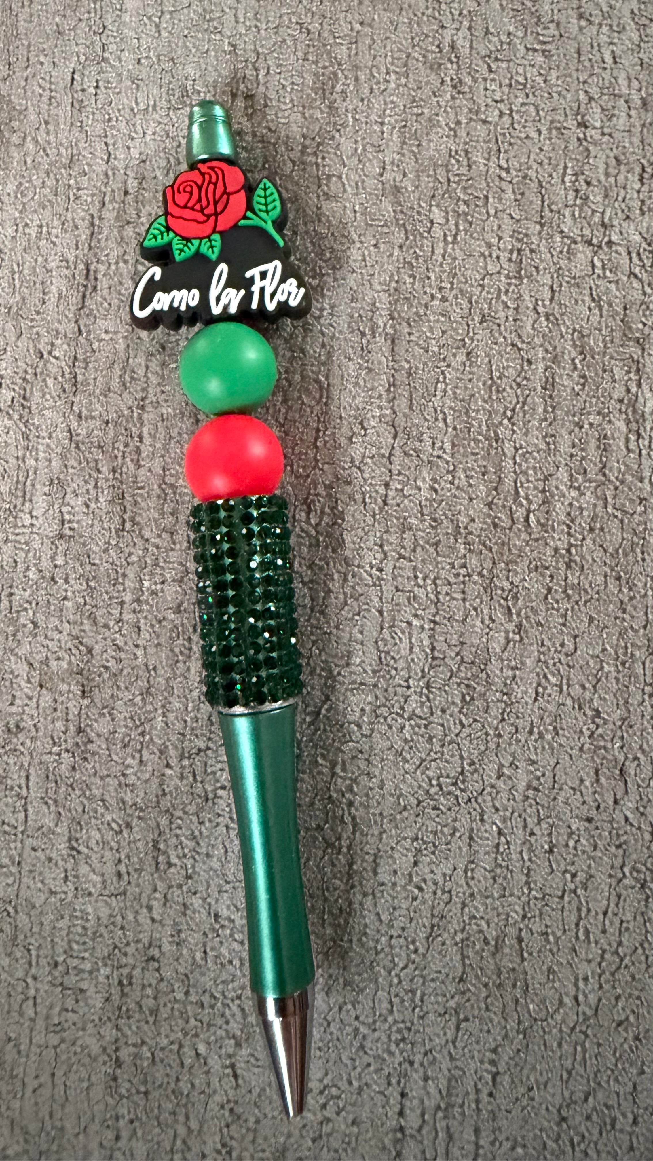 Rose rhinestone pen