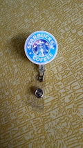 Blue coffee badge reel