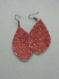 Salmon glitter earrings