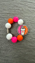 Pink and orange coffee cup charm