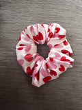 Red and pink heart scrunchie