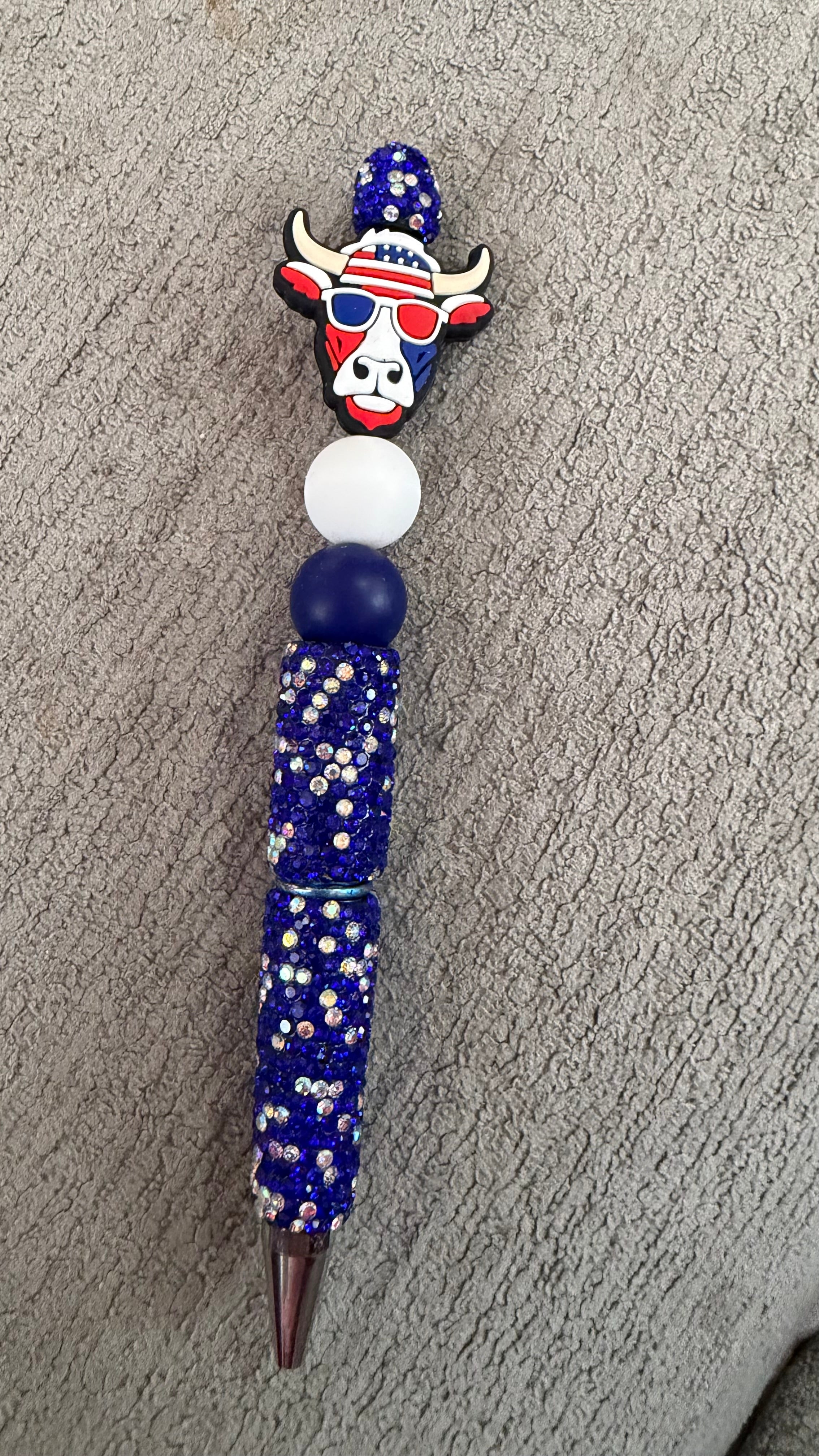 USA moo moo rhinestone pen
