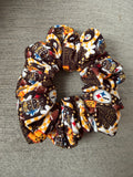 Football black and yellow scrunchie