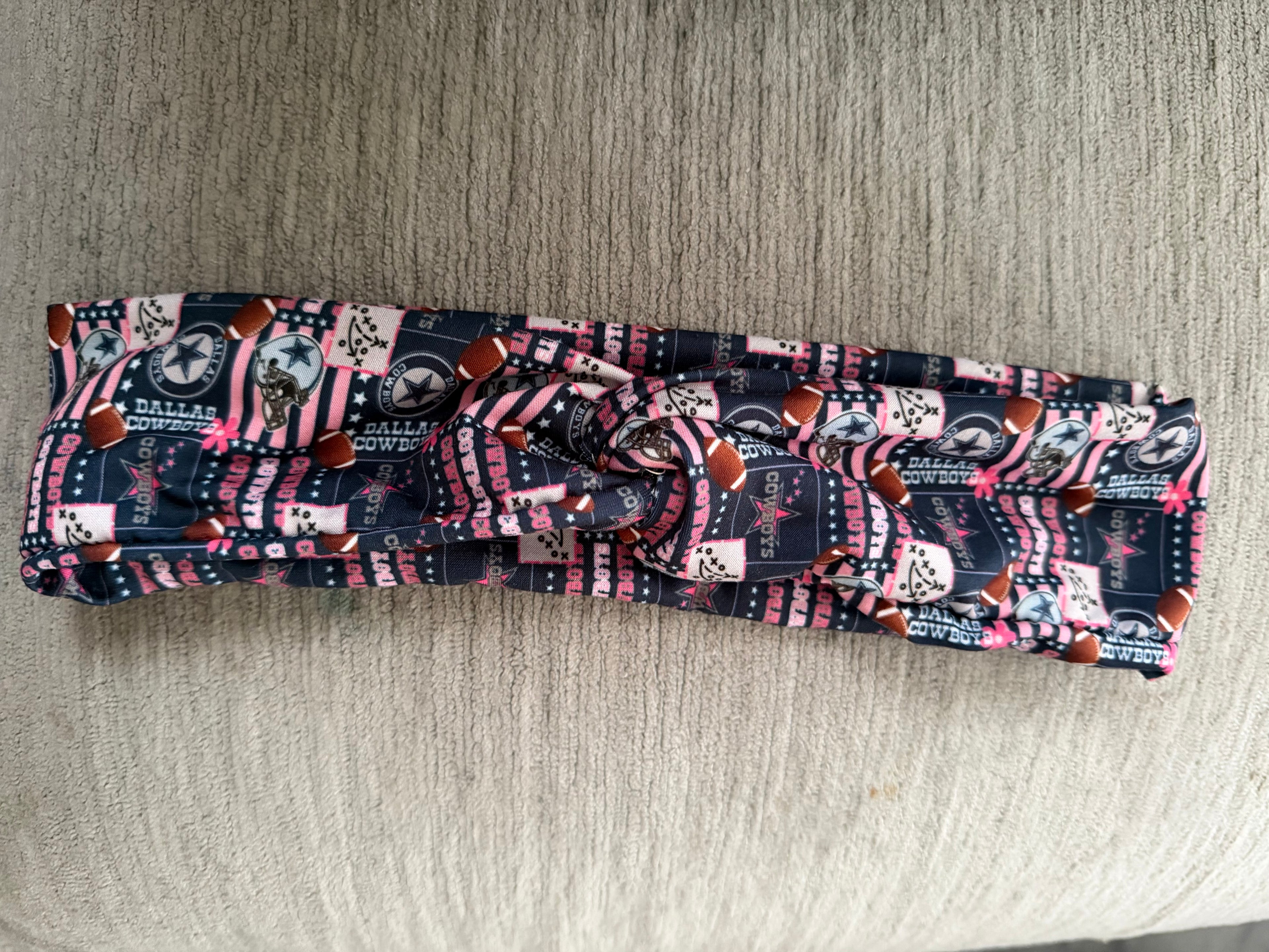 Football star pink twisted headband child