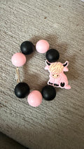 Pink moo moo cup charm