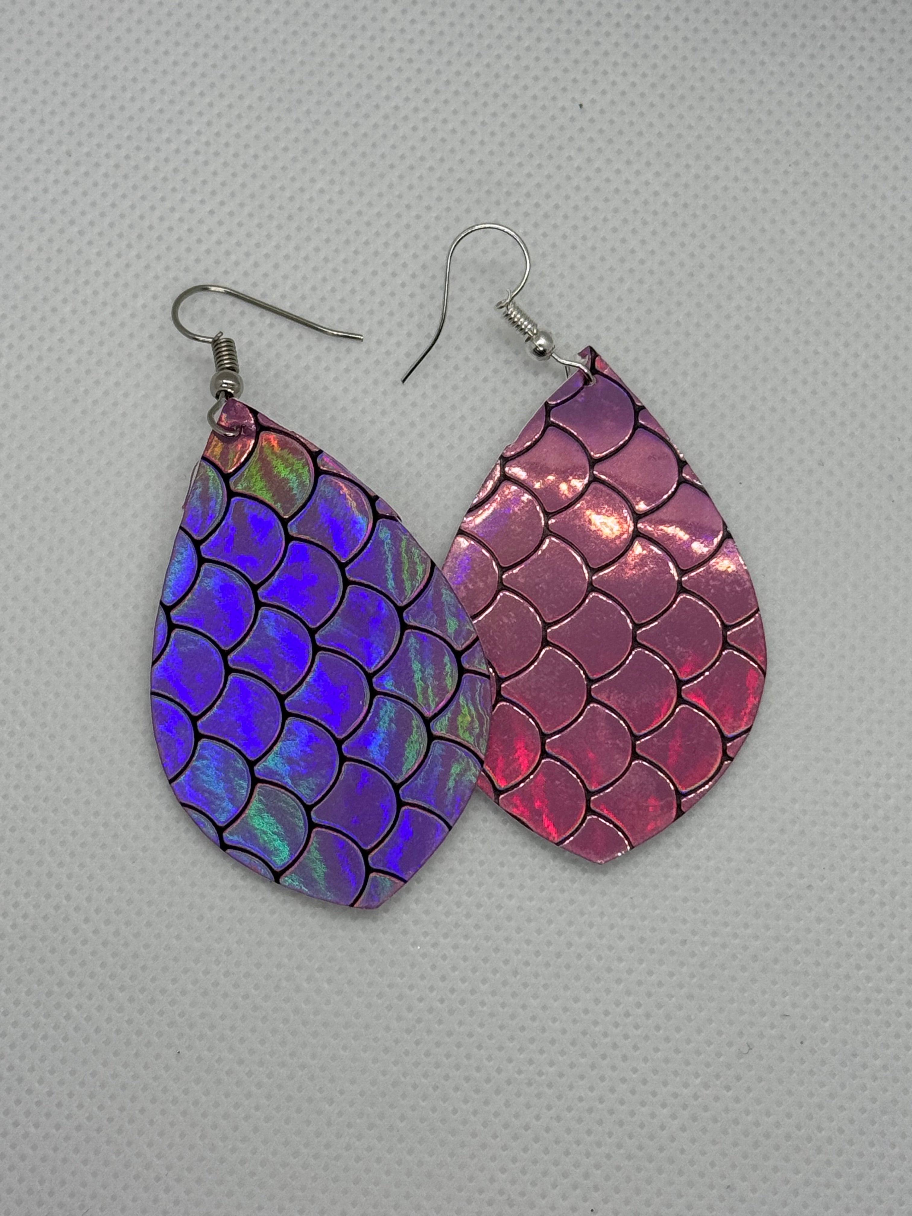 Pink mermaid earrings