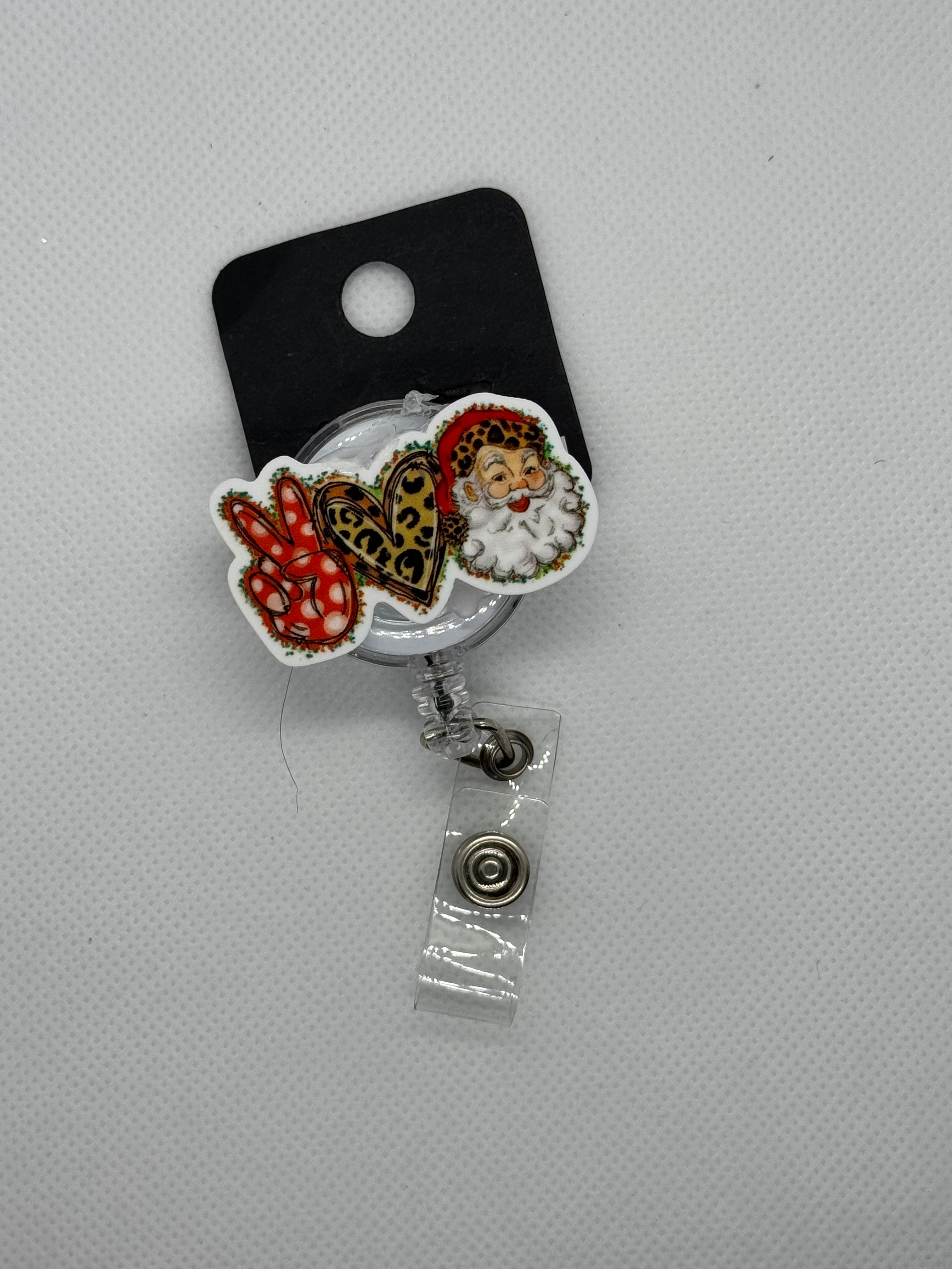 Peace love Santa badge reel