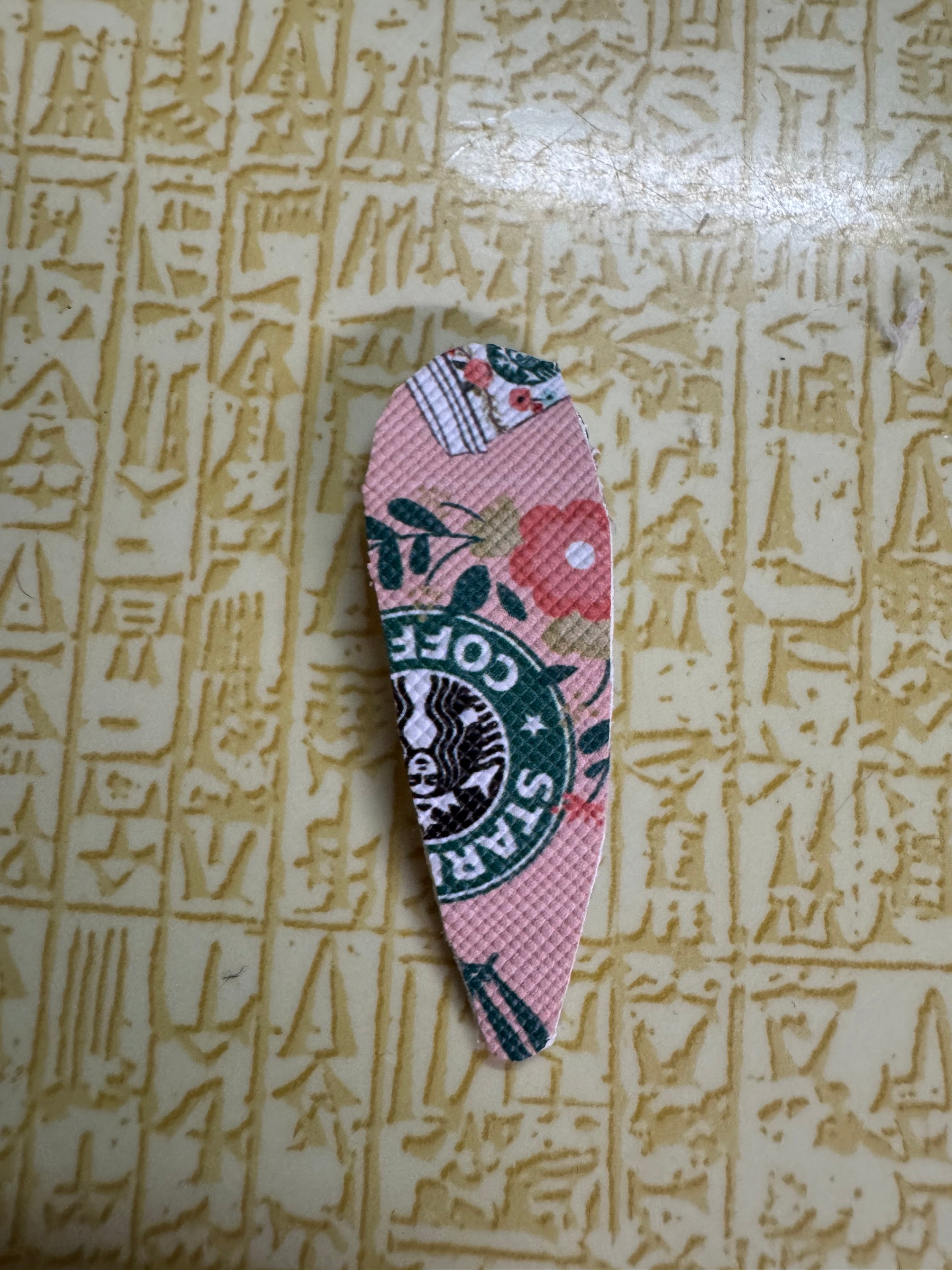 Pink floral snap clip