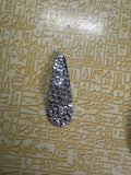 Silver chunky glitter snap clip
