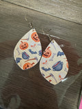 Pumpkin and bats dangle earrings