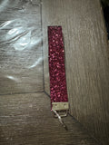 Maroon glitter keychain