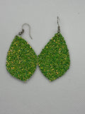 Green glitter earrings