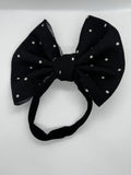 Black polka dot fabric headband