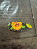 Sunflower scalloped snap clip