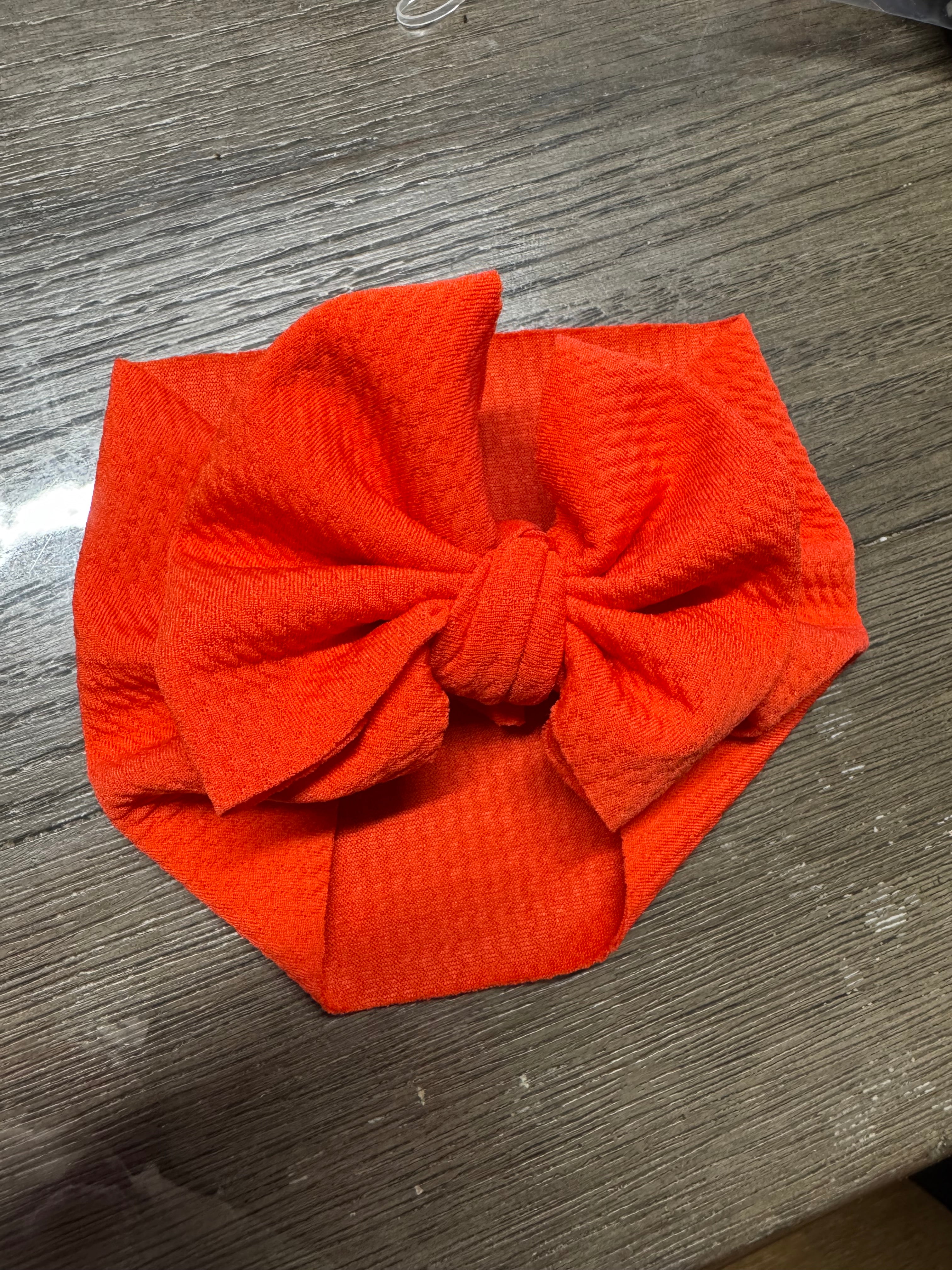 Orange/red head wrap newborn