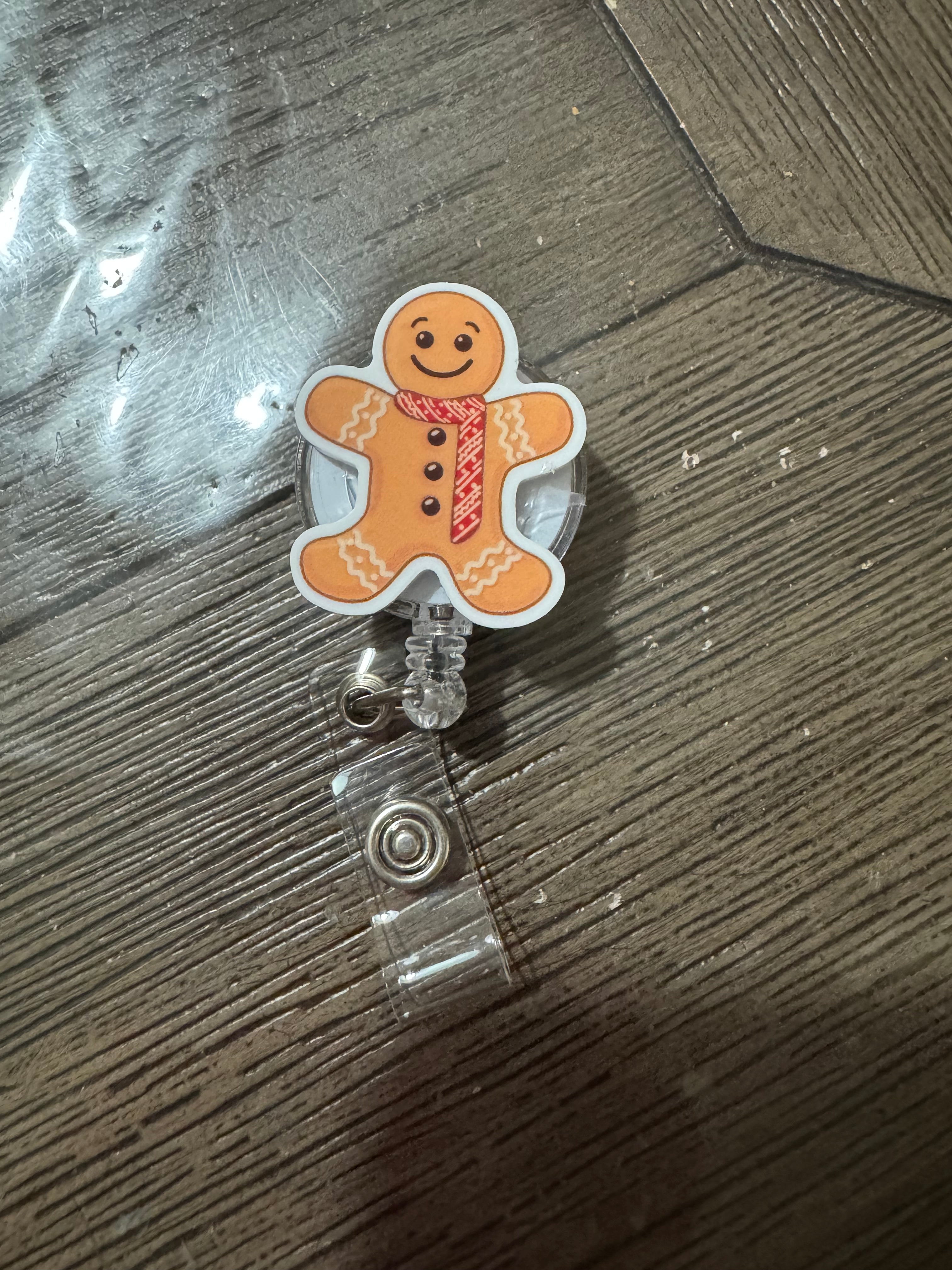 Gingerbread badge reel