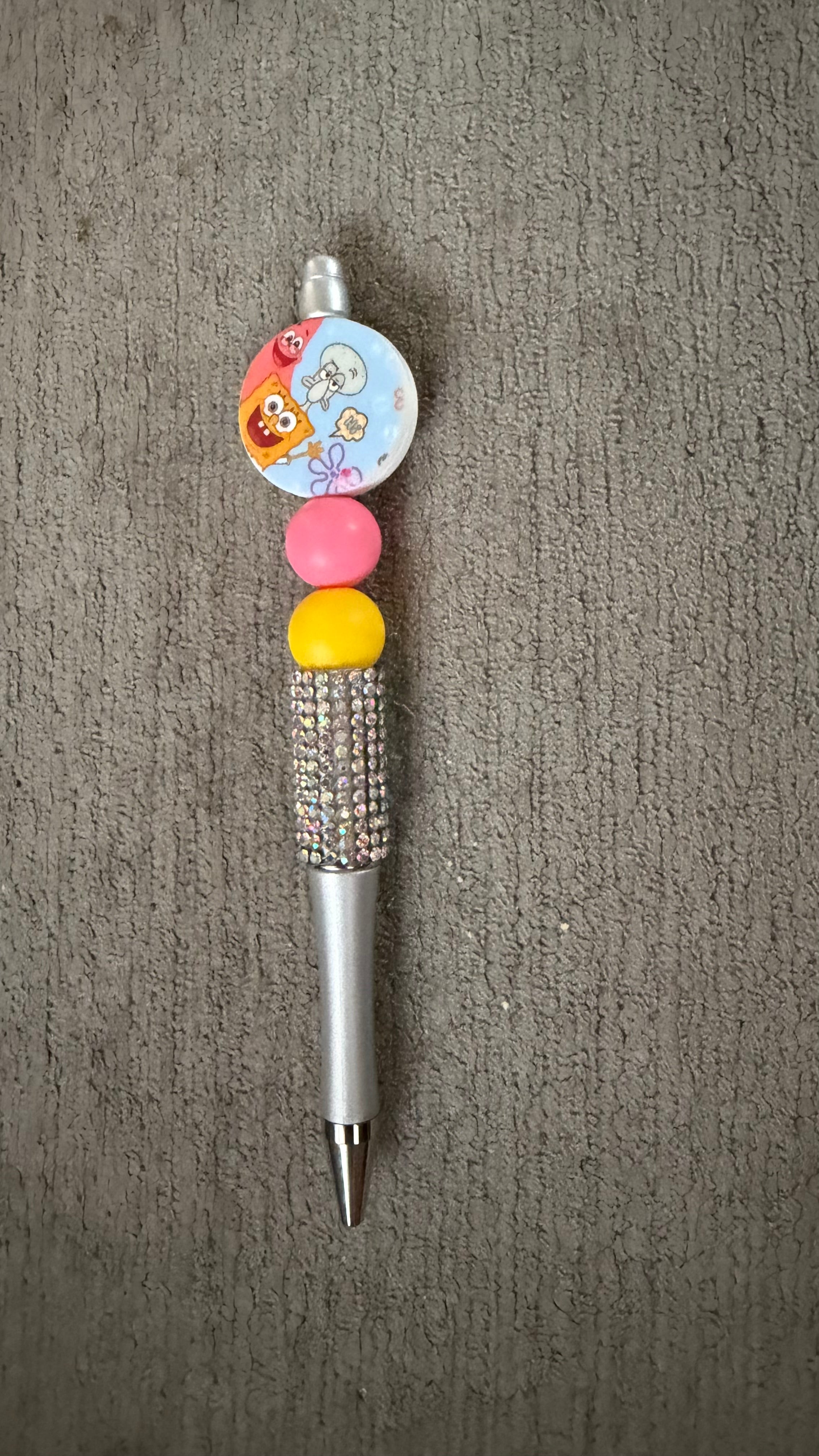 Sponge and squid rhinestone pen