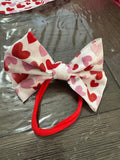 Valentine hearts fabric headband