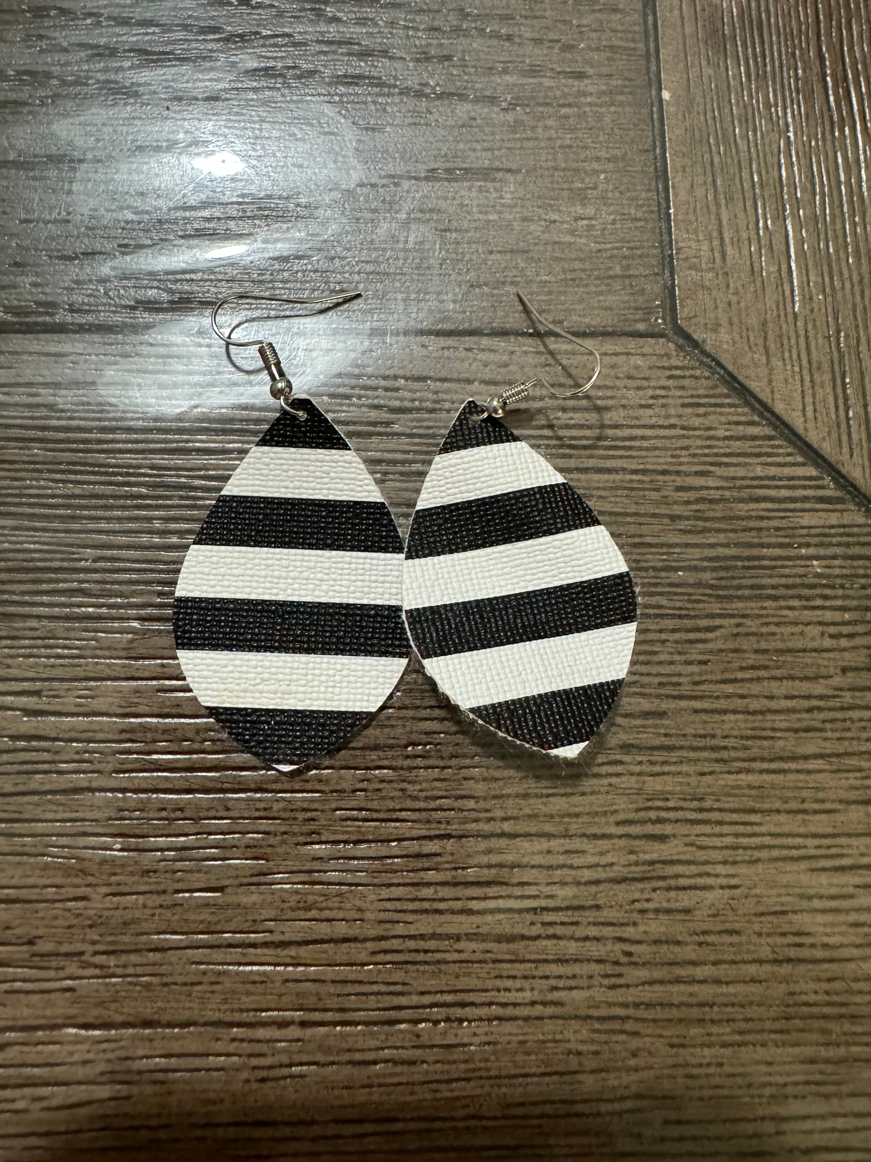 Black and white earrings