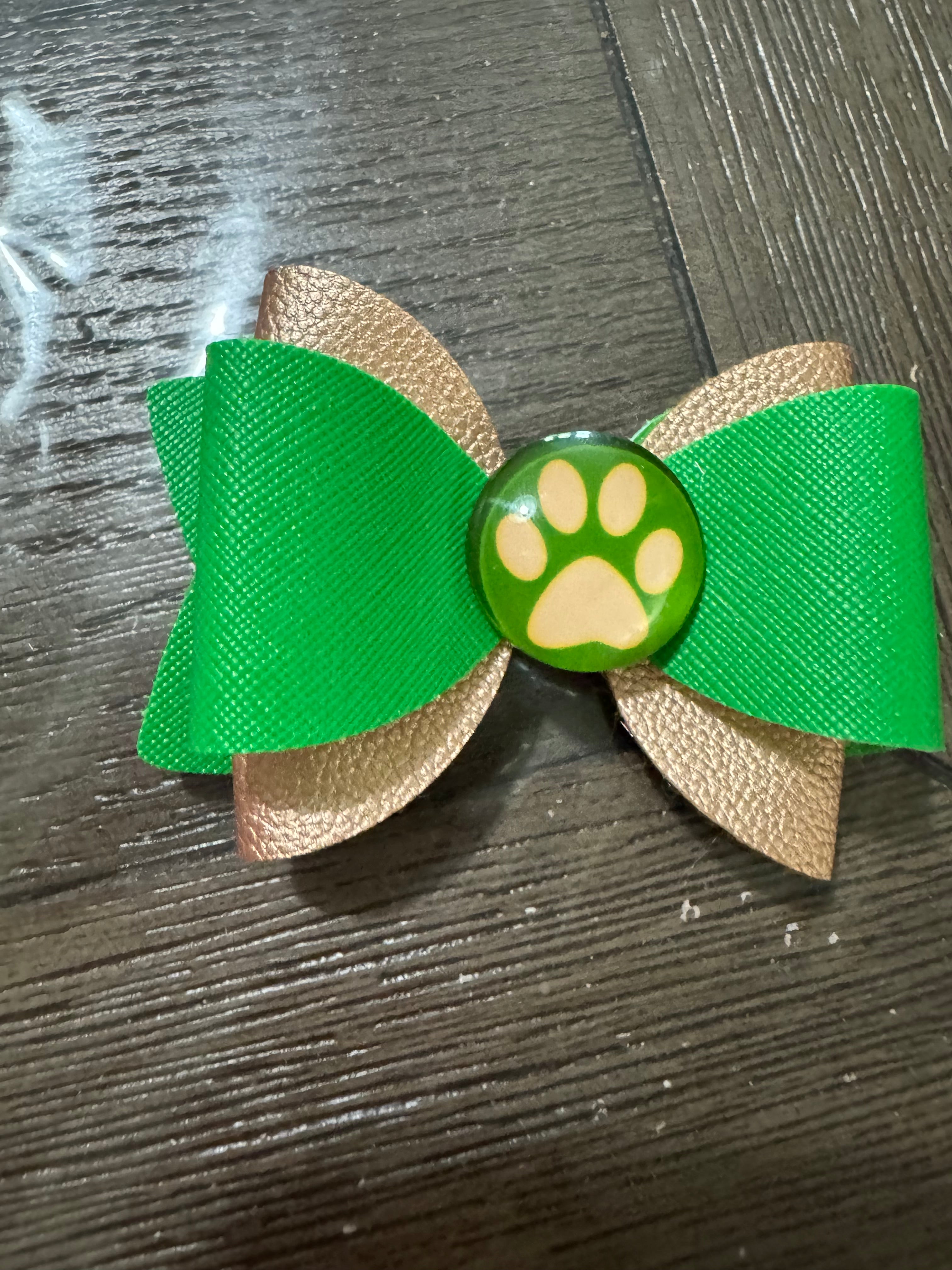 Paw print bow