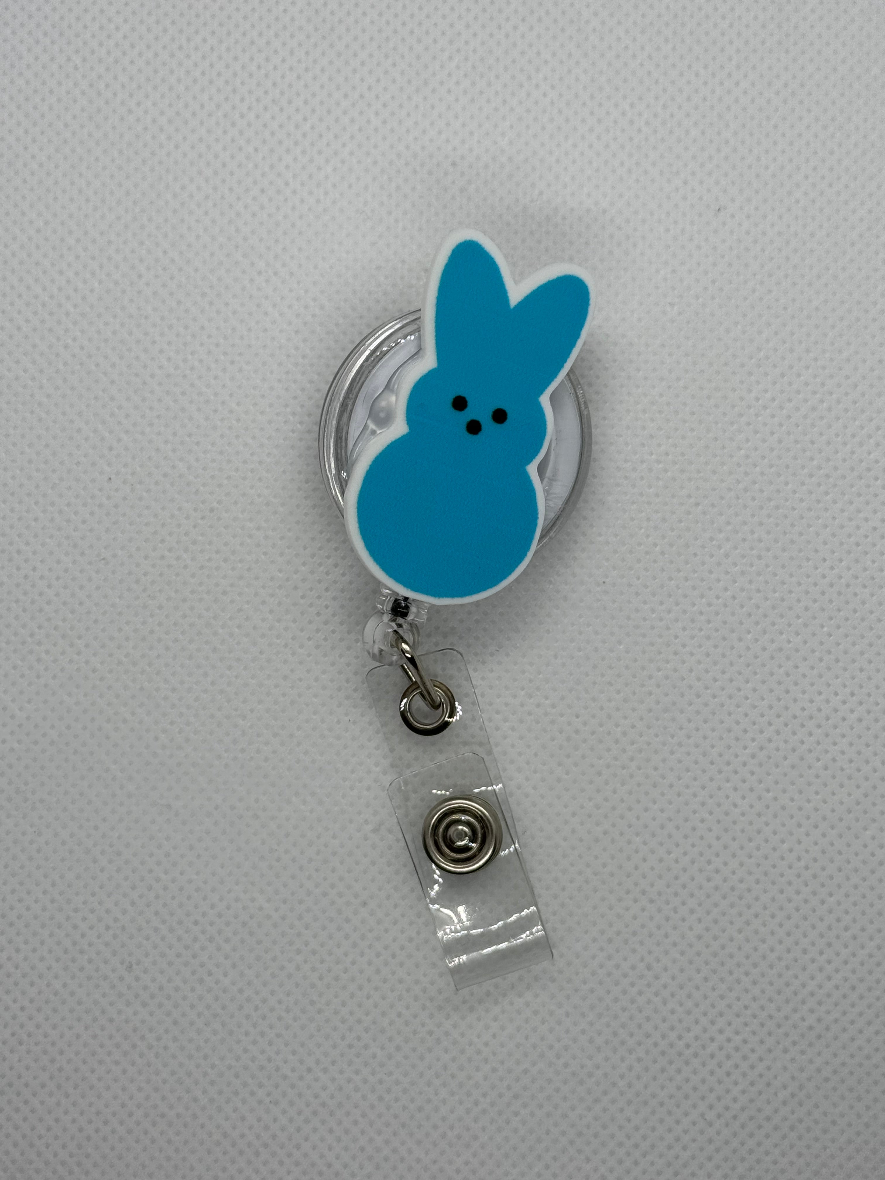 Blue peep badge reel
