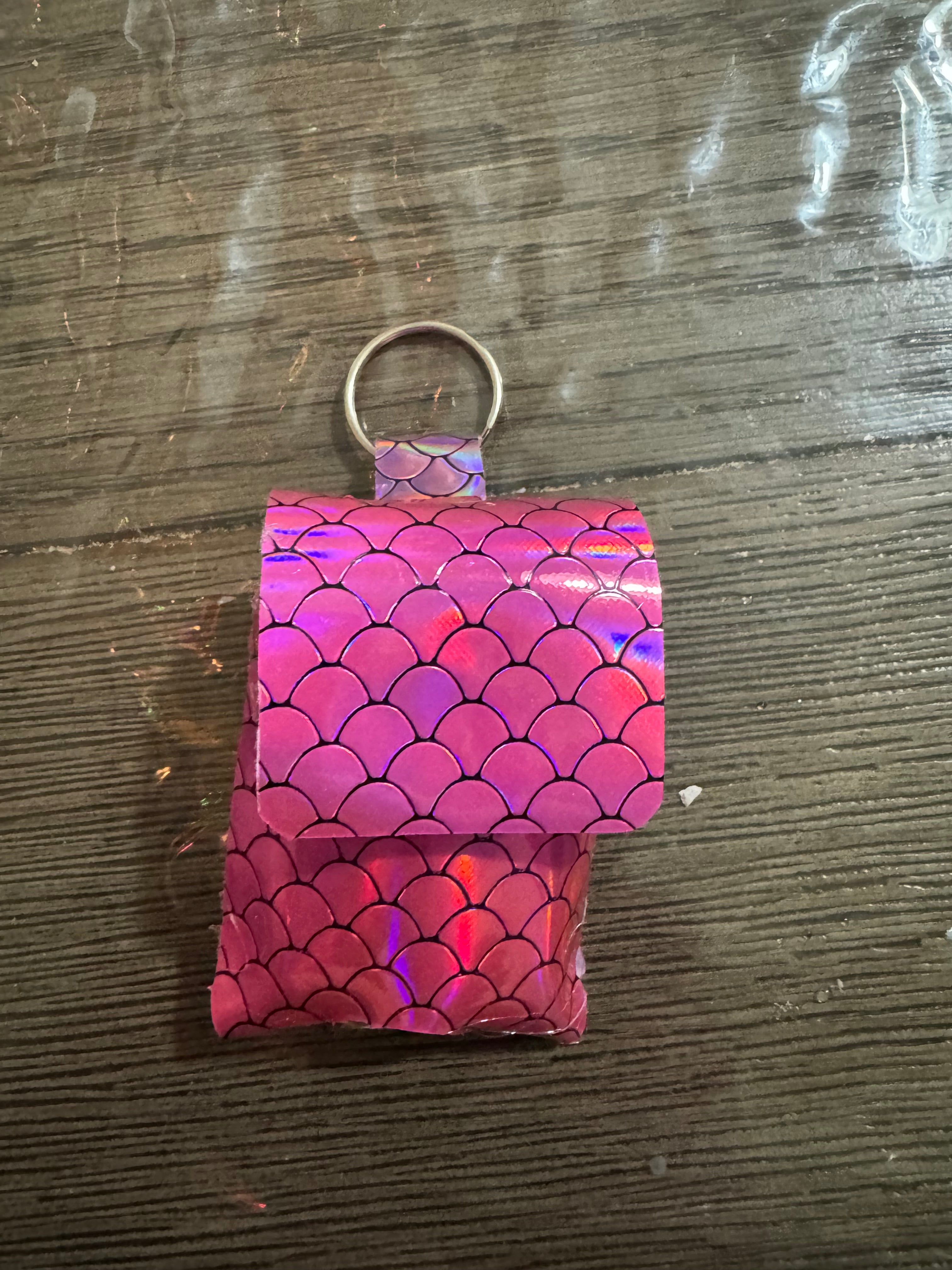 Dark pink mermaid hand sanitizer holder
