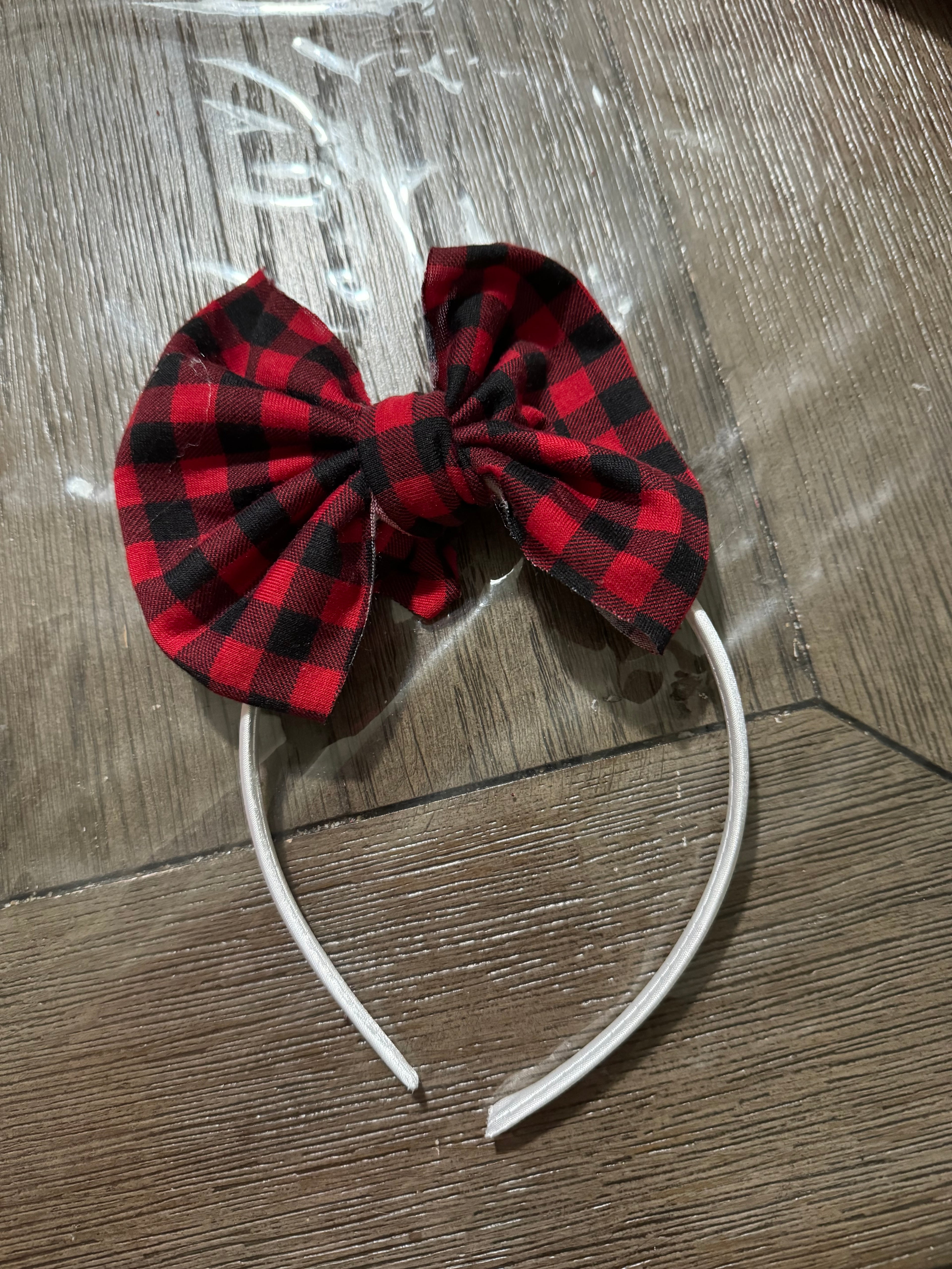 Buffalo plaid hard headband