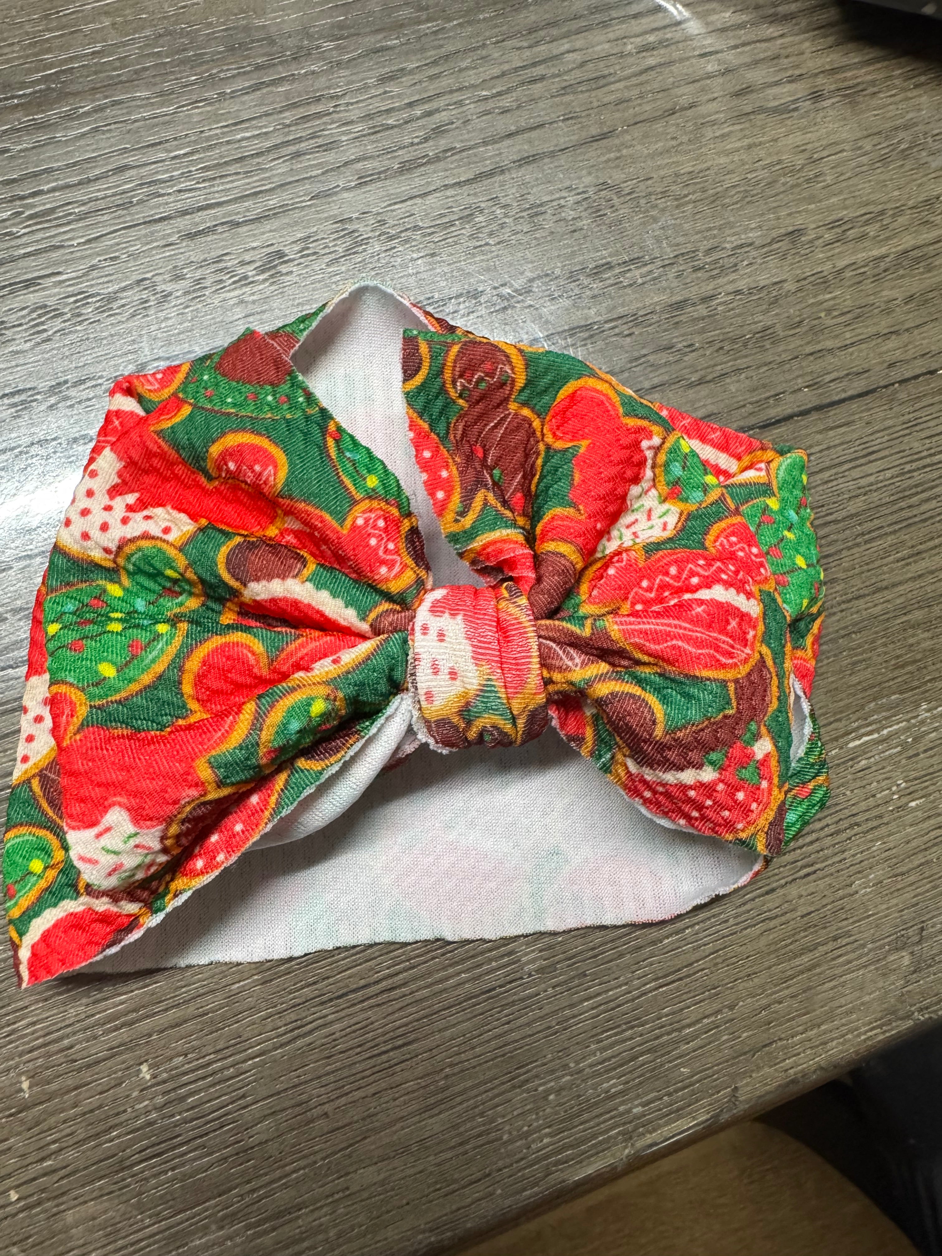 Christmas cookie head wrap 3-6 months