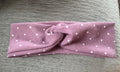 Purple polka dot twisted headband adult/teen