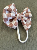 Checkered nylon headband