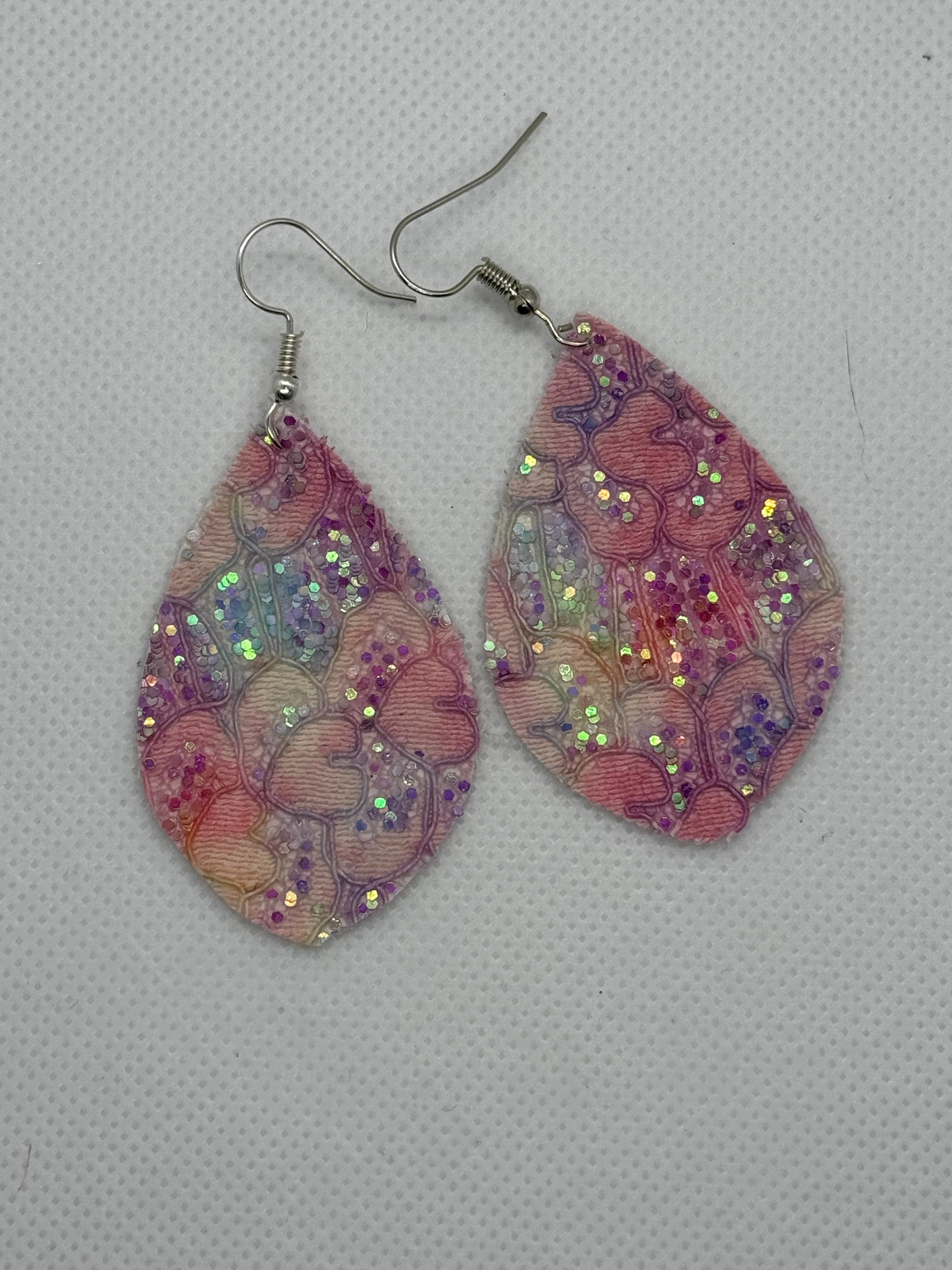 Floral glitter earrings