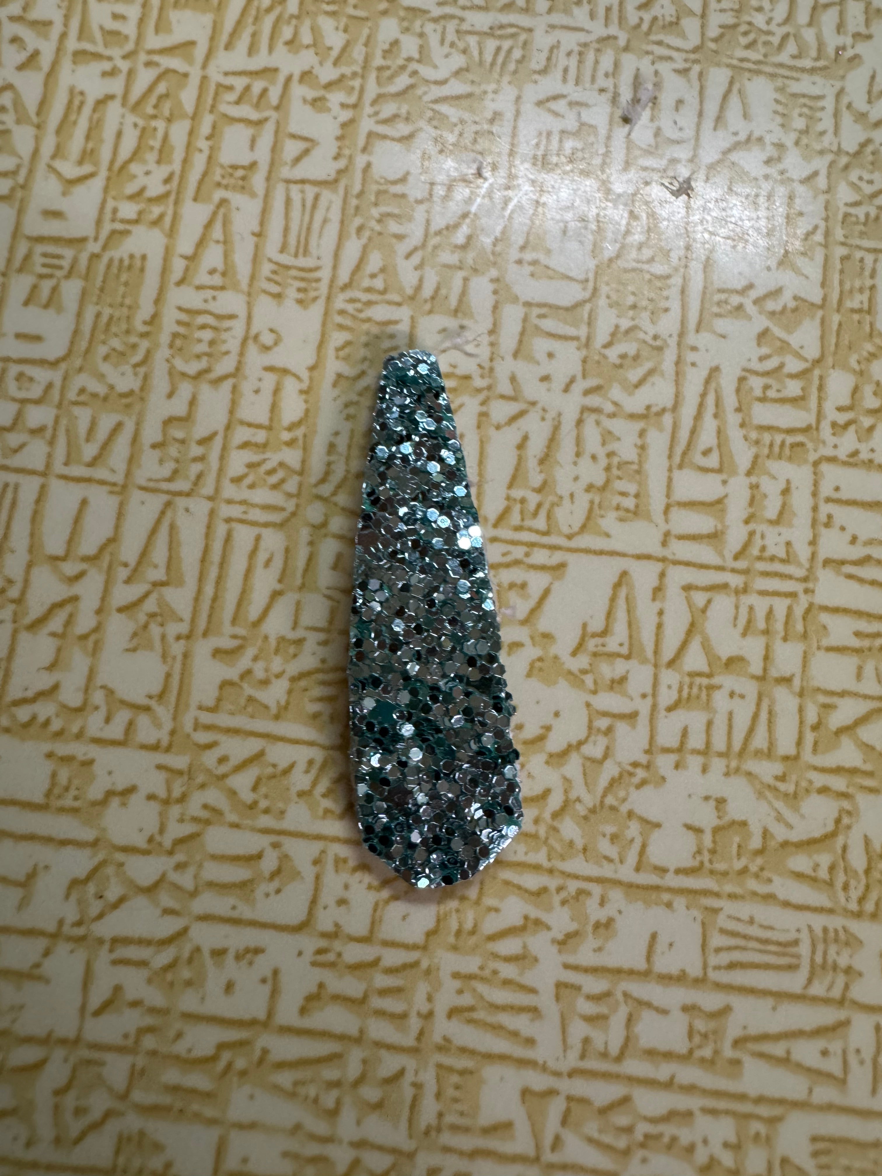 Teal chunky glitter snap clip