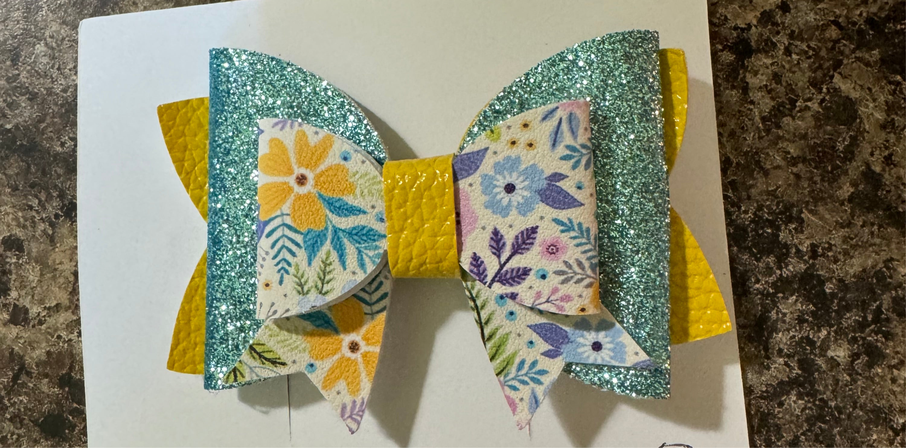 Floral double bow clip