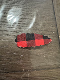 Red plaid scalloped snap clip