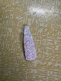 Pinkish white chunky glitter snap clip