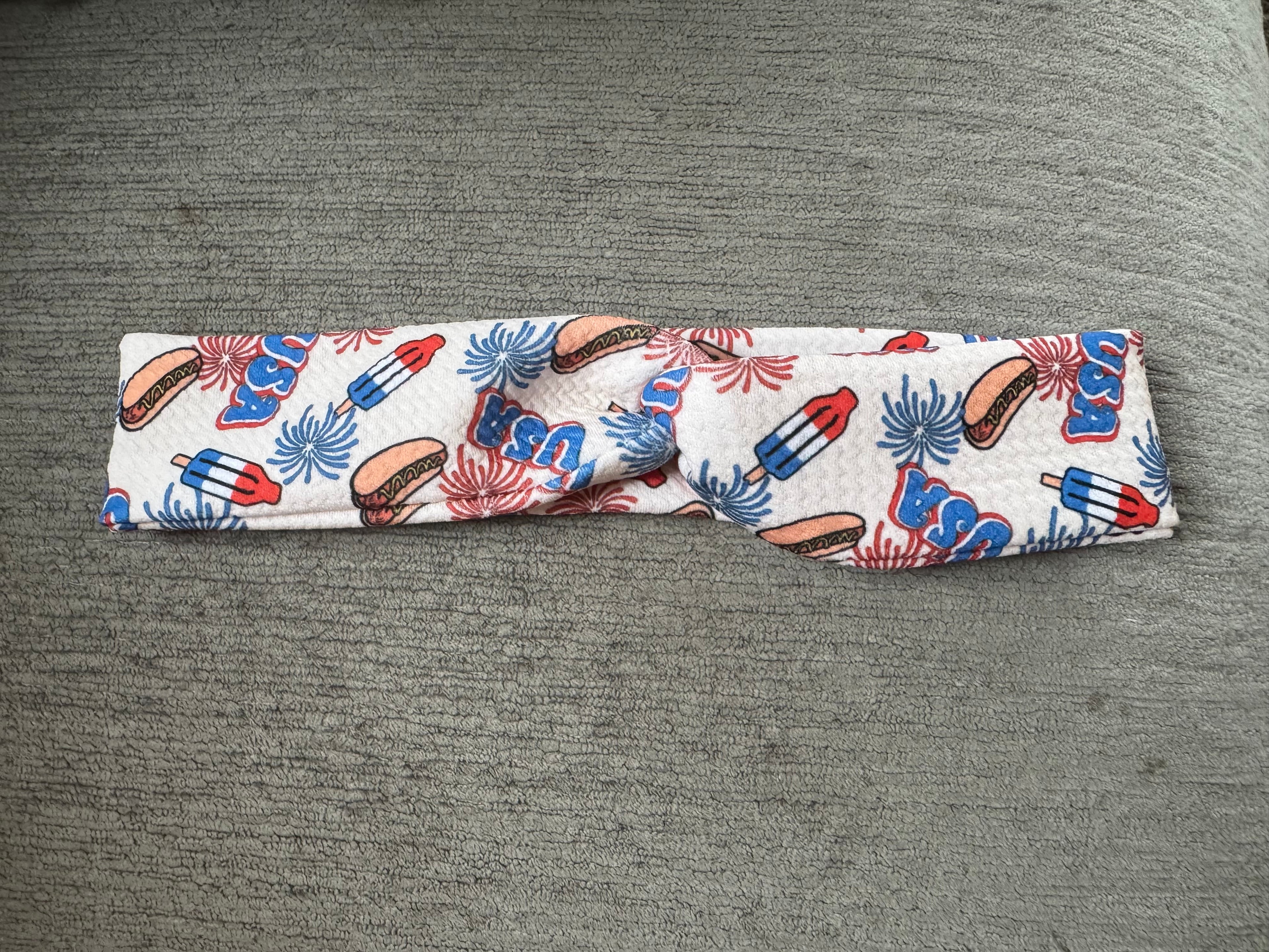 USA twisted headband adult/teen