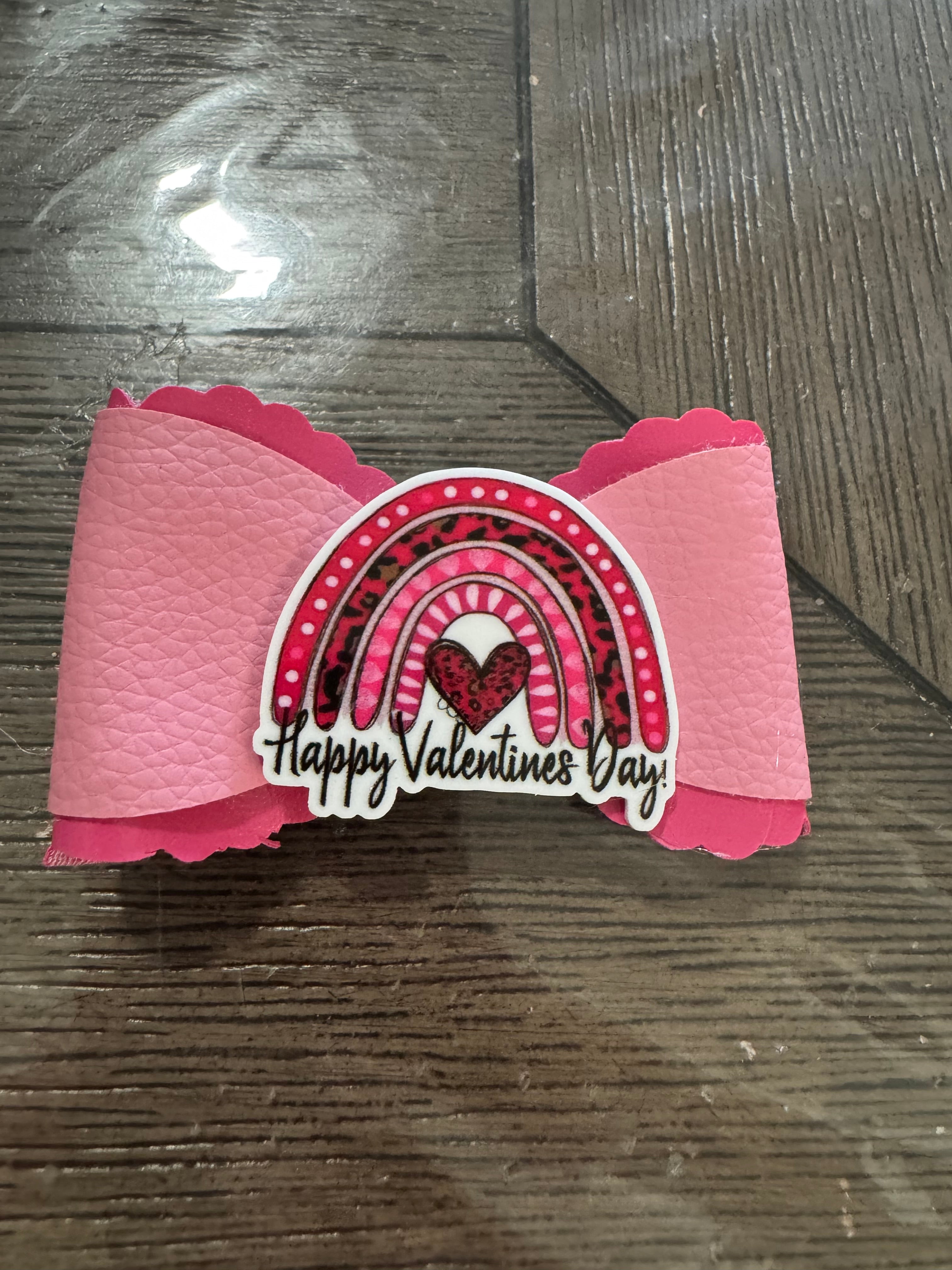 Happy Valentine’s Day overlay bow clip