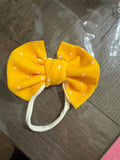Yellow polka dot headband