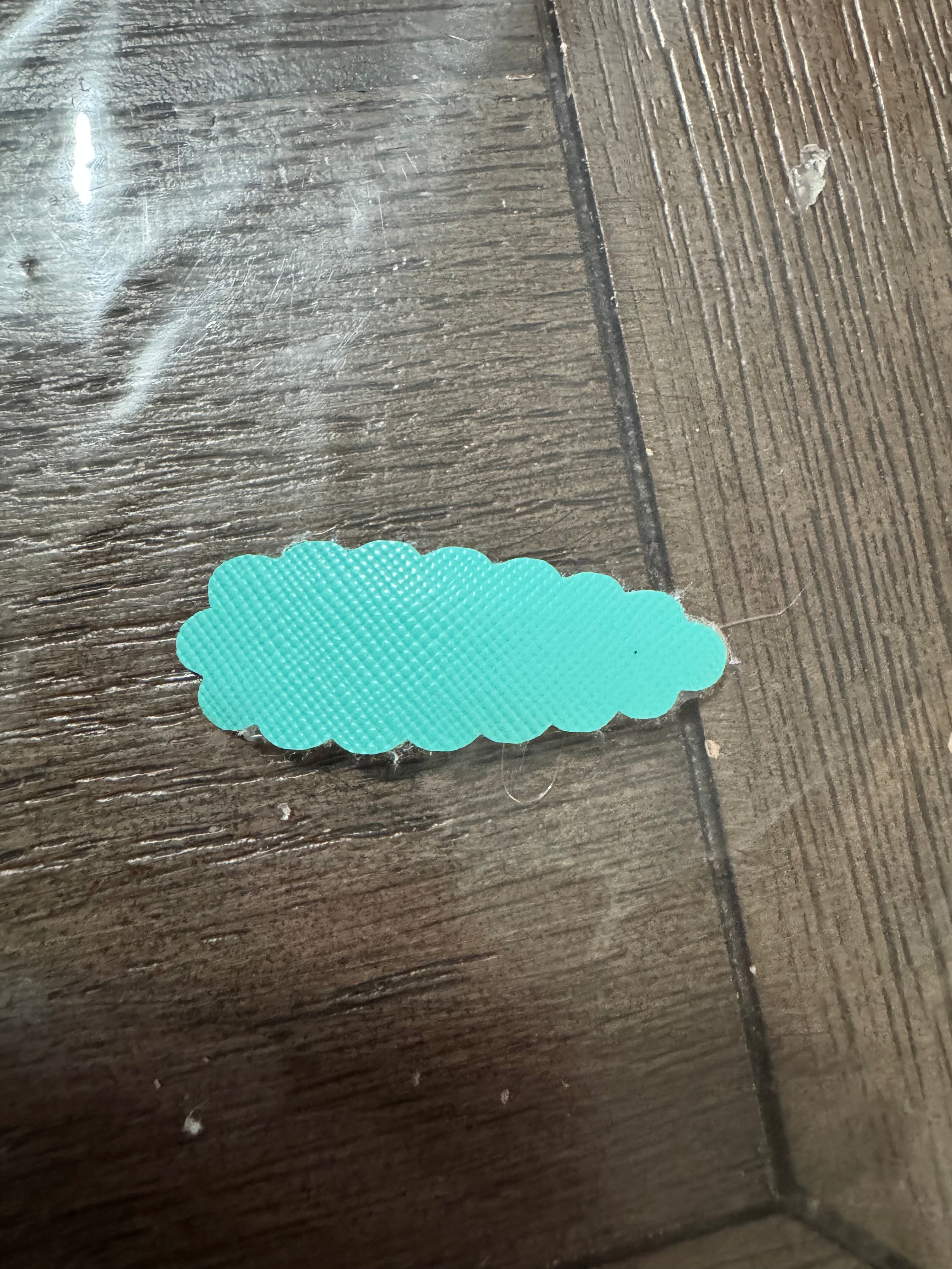 Teal scalloped snap clip