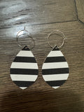 Black and white hoop earrings