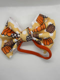 Plaid pumpkin fabric headband