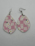 Pink floral earrings