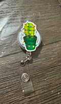 Holiday cactus badge reel