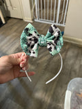 Teal cow hard headband