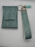 Sparkle turquoise wristlet card wallet set